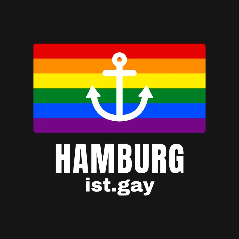Pride Flagge mit Anker – Variante für dunkle Textilien