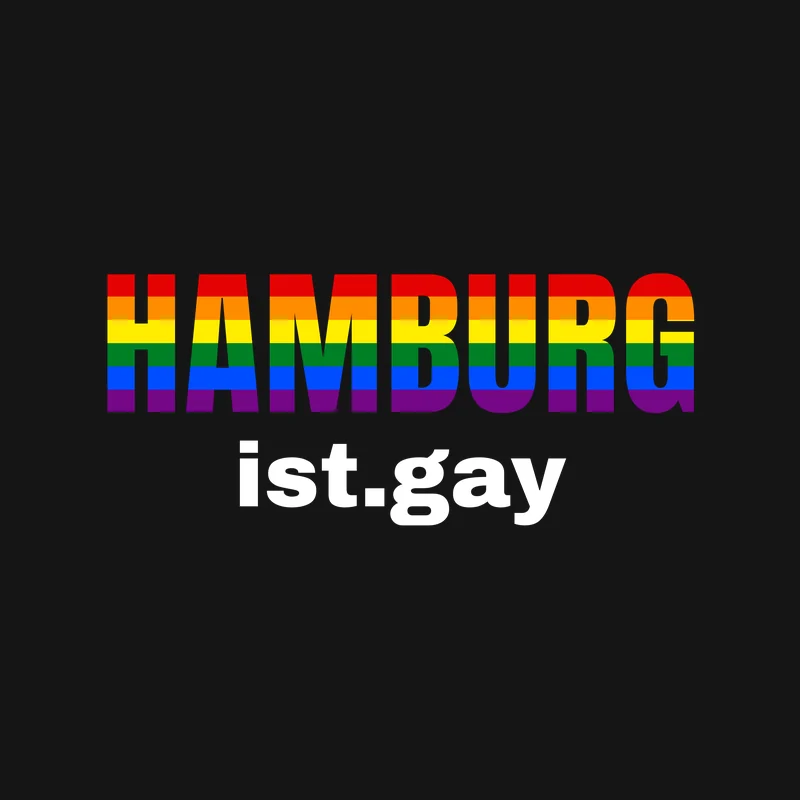 Hamburg in Regenbogenfarben – Variante für dunkle Textilien