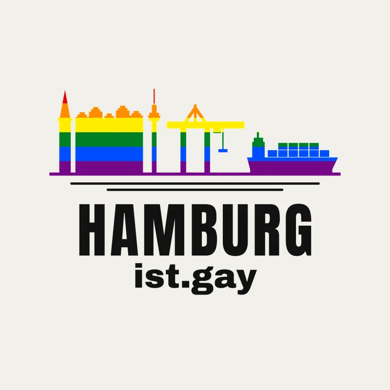 Hamburg Skyline in Regenbogenfarben
